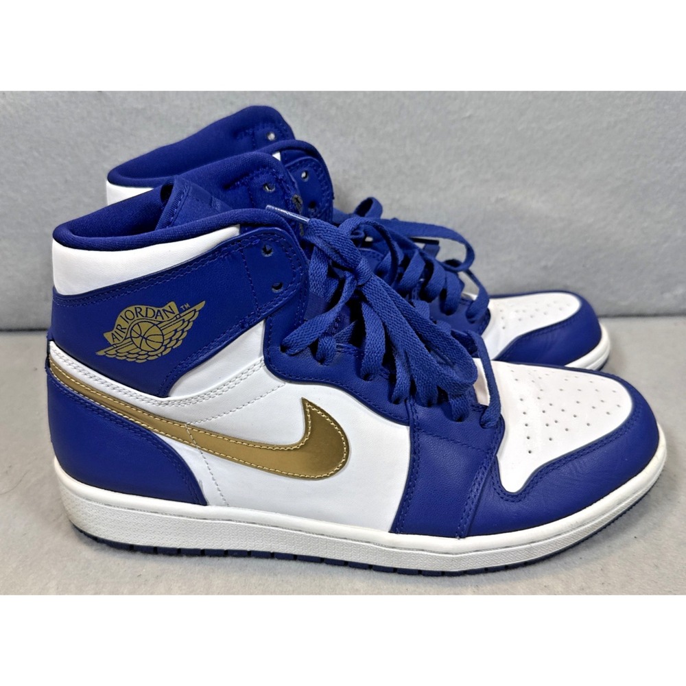 Air Jordan 1 Retro High OG Royal Blue & White Sneakers Mens Size 10.5 332550-406